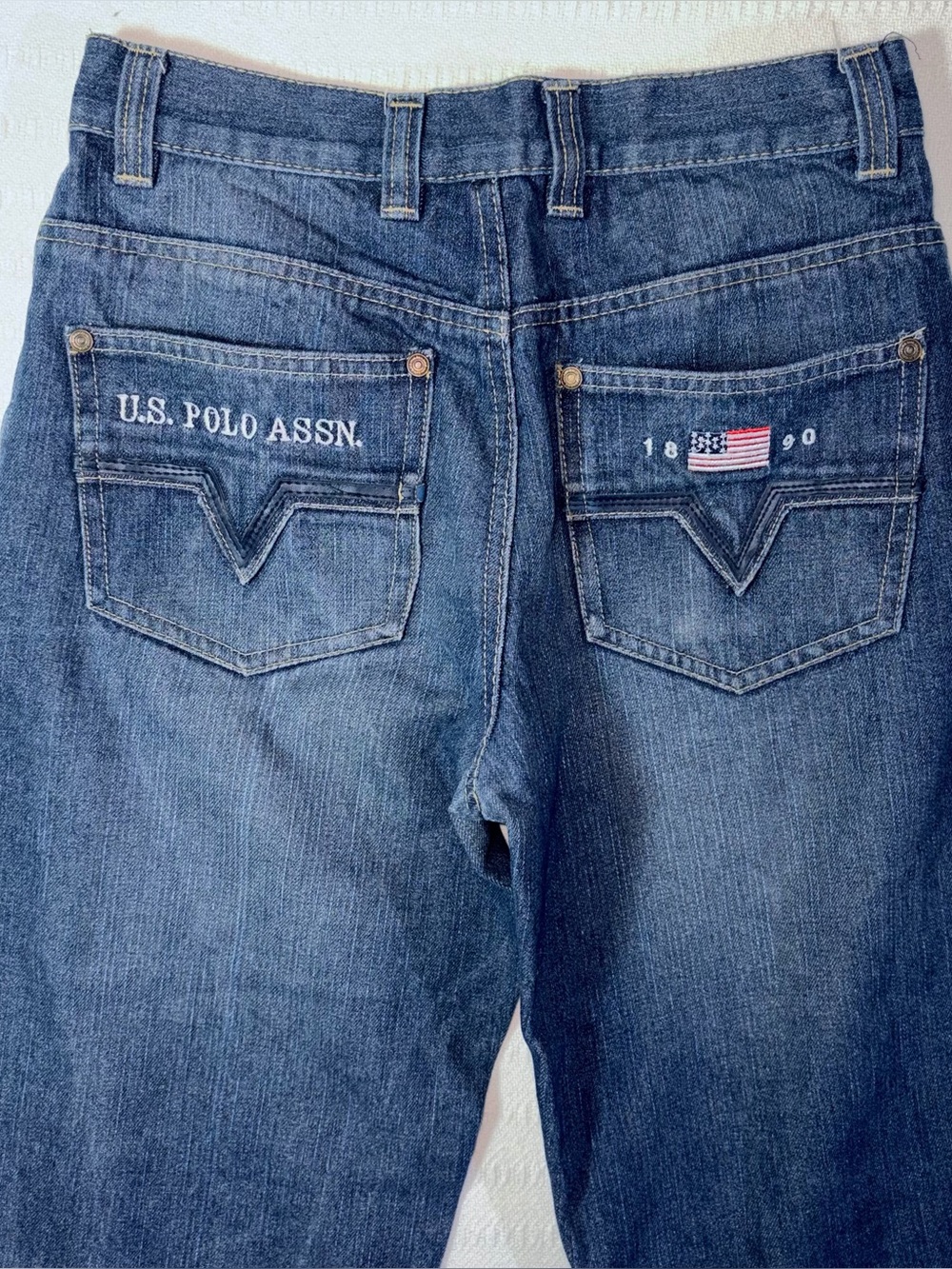 Vintage US Polo Assasin Embroidered High Rise Straight Jeans Size 26 Western - Picture 4 of 11